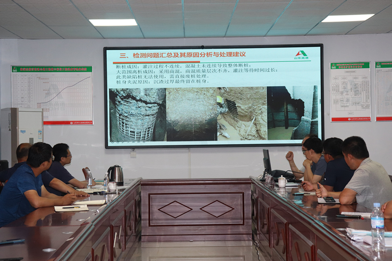 臨臨高速六標邀請山東高速工程檢測有限公司進行基樁、隧道工程施工檢（監(jiān)）測技術(shù)交底